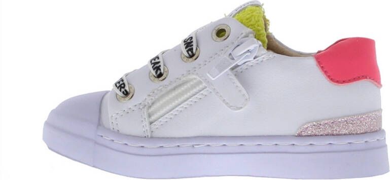 Shoesme SH22S010 C leren sneakers met dierenprint wit/multi