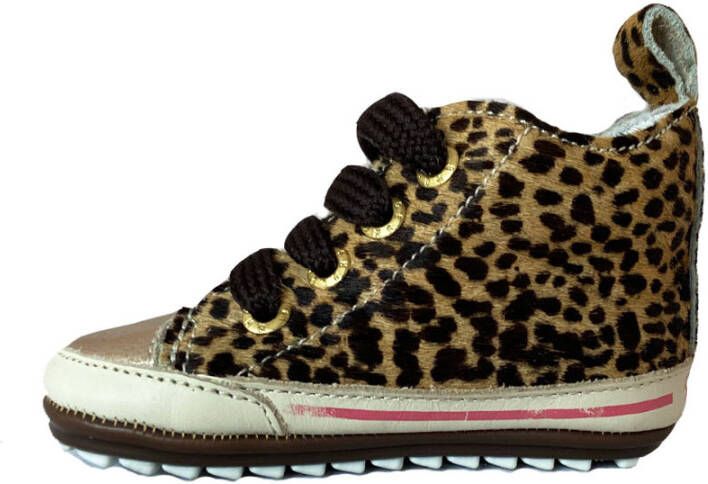 Shoesme Babyschoen van ponyhaar met luipaarddessin