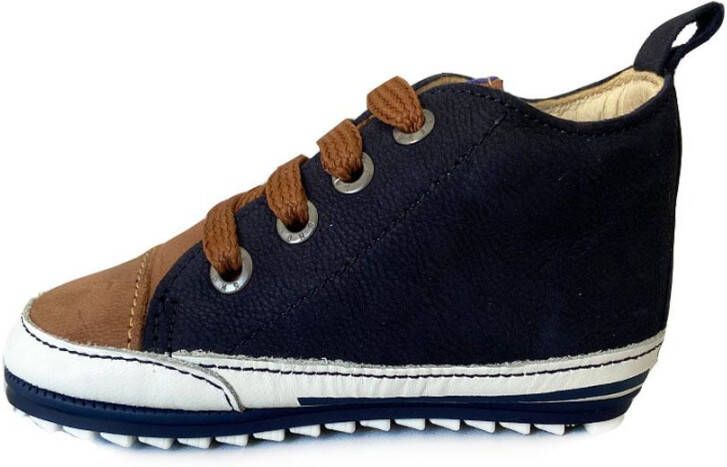 Shoesme BP21W031 A leren babyschoenen blauw/cognac