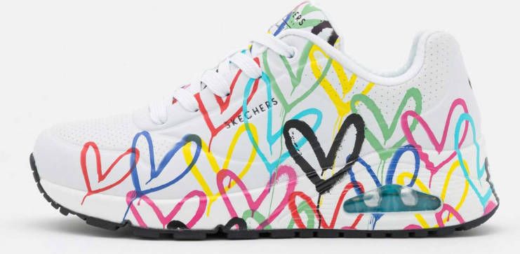 Skechers Sneakers met sleehak UNO SPREAD THE LOVE met opvallende graffitiprint