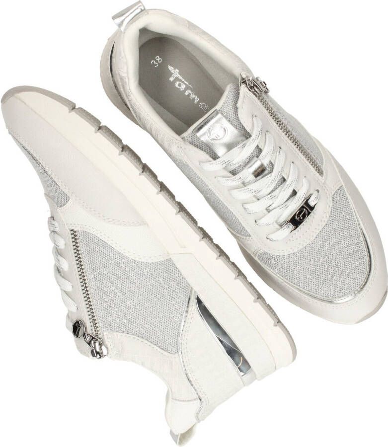 Tamaris Plateausneakers Almina met trendy metallic inzetten