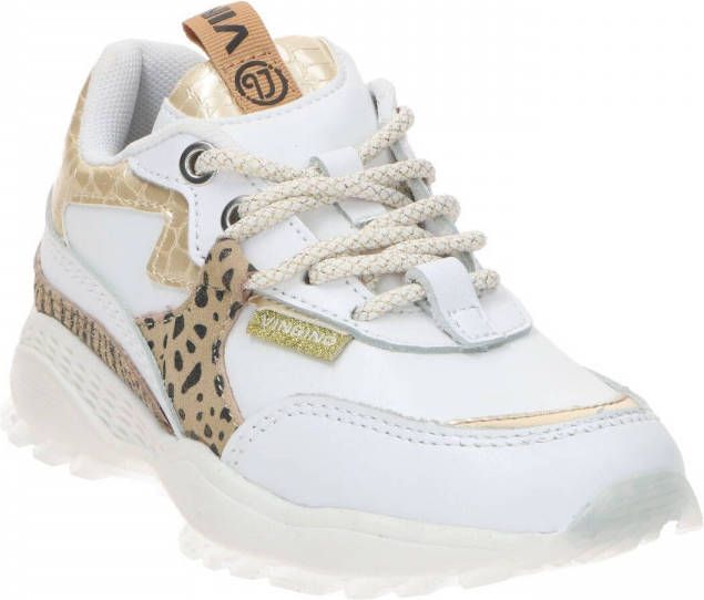 Vingino Mandy leren chunky sneakers wit/goud