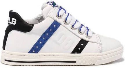 Develab 45011 leren sneakers wit/blauw