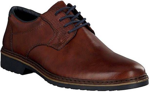 Rieker Bruine klassieke lederen flats , Bruin, Heren