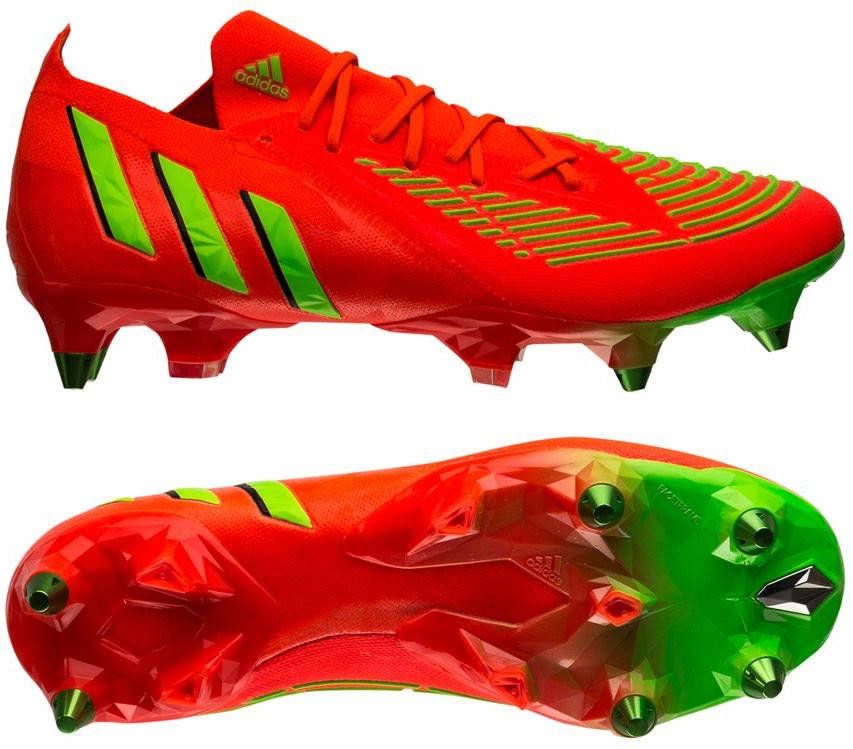 adidas Predator Edge.1 IJzeren Nop Voetbalschoenen(SG)Rood Groen Zwart
