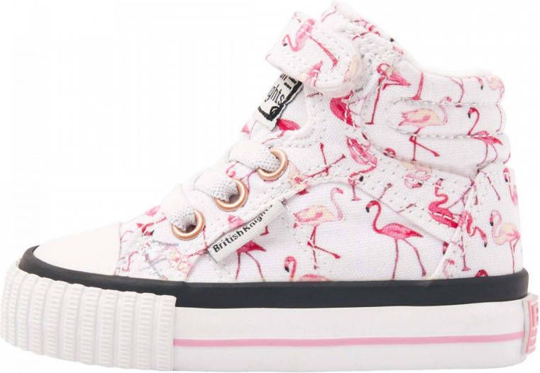 British Knights Dee hoge sneakers met dierenprint wit/roze