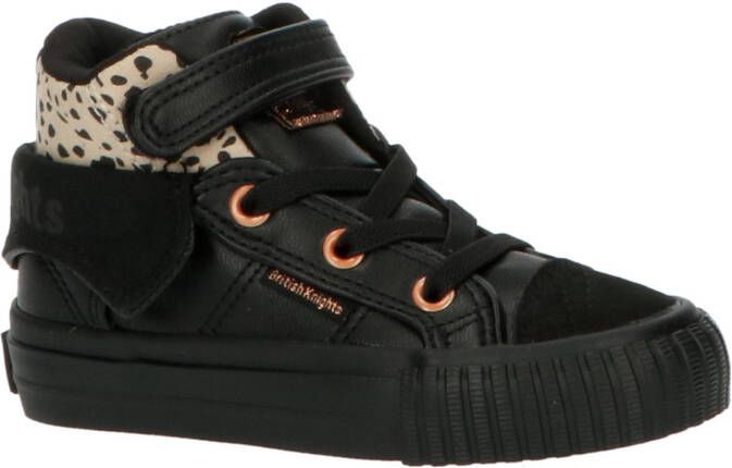 British Knights Roco hoge sneakers met dierenprint zwart/beige