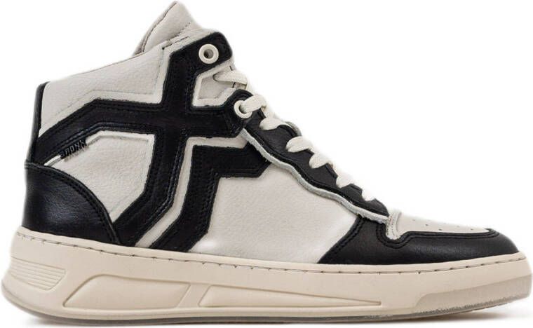 BRONX Old Cosmo High hoge leren sneakers zwart/off white