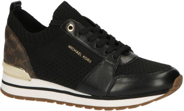 Michael Kors Billie Knit Trainer leren sneakers zwart