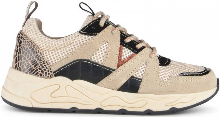 PS Poelman Minion suède chunky sneakers beige/zwart