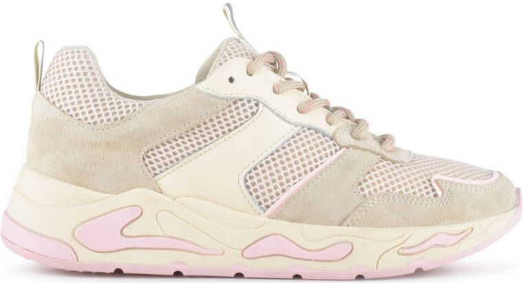 PS Poelman Minion suède sneakers beige/lichtroze