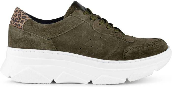 PS Poelman Scarface suède chunky sneakers donkergroen