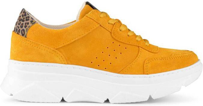 PS Poelman Scarface suède chunky sneakers okergeel