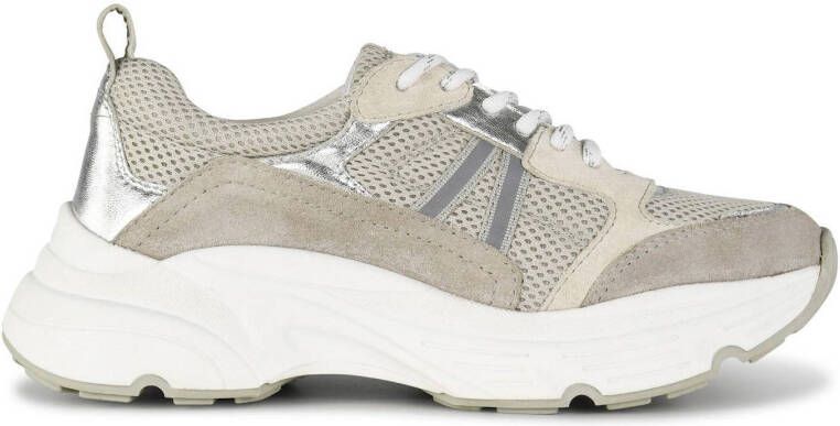 PS Poelman Tokio chunky suède sneakers grijs