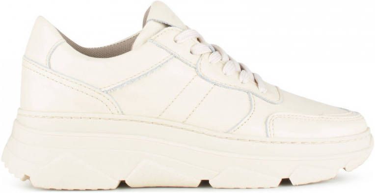 PS Poelman Yola leren chunky sneakers lichtbeige