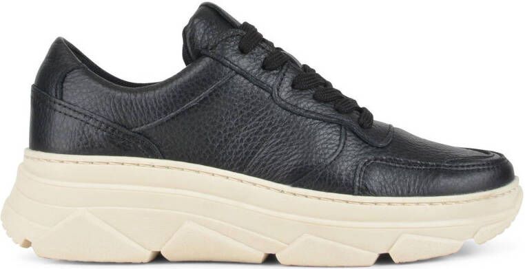 PS Poelman Yola leren chunky sneakers zwart