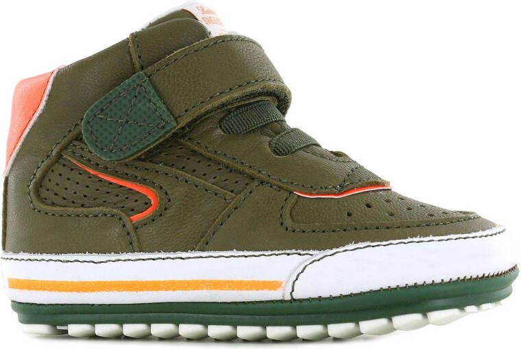 Shoesme BP22S059 C leren sneakers groen/oranje