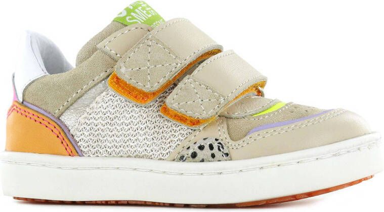 Shoesme UR22S044 C leren sneakers beige/multi