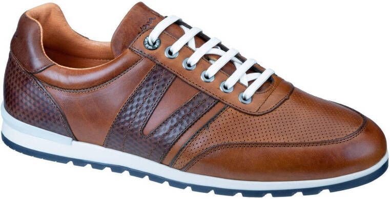 Van Lier Anzano leren sneakers cognac