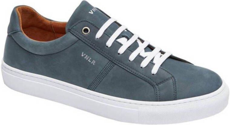 Van Lier Novara nubuck veterschoenen grijsblauw