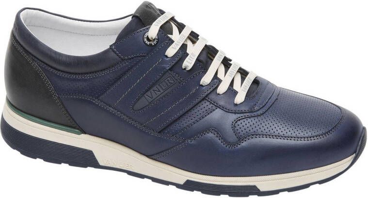 Van Lier Positano leren sneakers donkerblauw