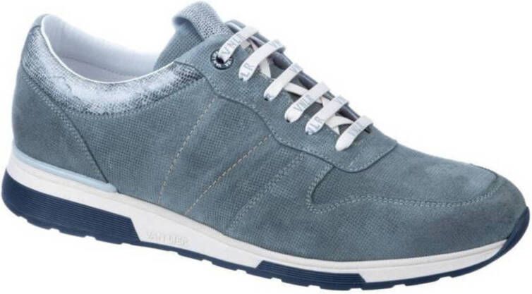 Van Lier Positano suède sneakers grijsblauw