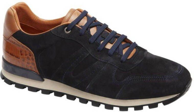 Van Lier Rimini suède sneakers donkerblauw