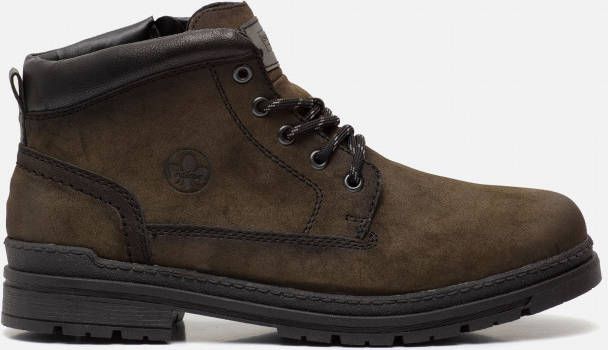 Rieker Veterboots groen Leer 382248